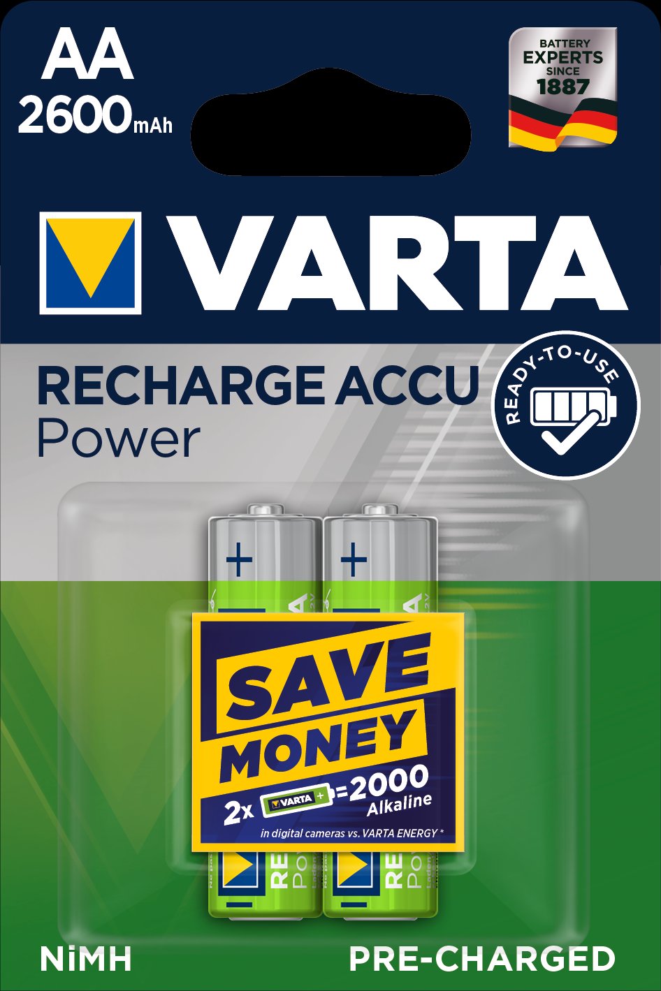 Varta 5716 Batterie Akku, Mignon, AA