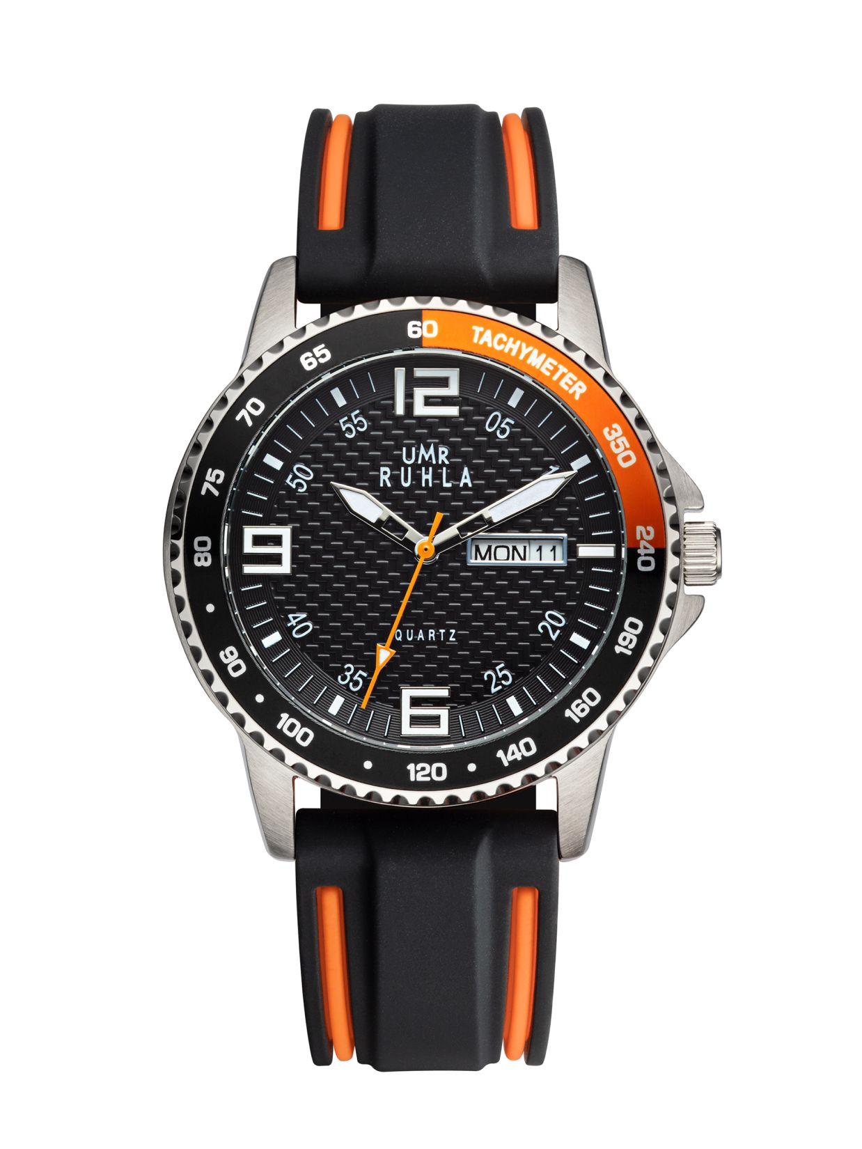 Uhren Manufaktur Ruhla - Armbanduhr Sport - schwarz-orange