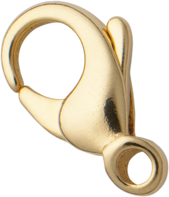 Carabiner curved gold 333/-Gg 13,00mm cast <br/>Alloy: 333/- Gg / Colour: gelb / External dimension length: 13.00 / Material: Gold