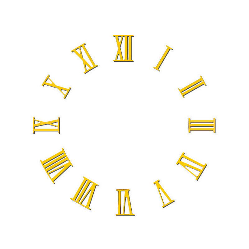Zahlensatz römische Zahlen Kunststoff vergoldet selbstklebend L=20mm