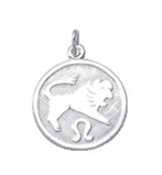 sterrenbeeld zilver 835/- leeuw, rond