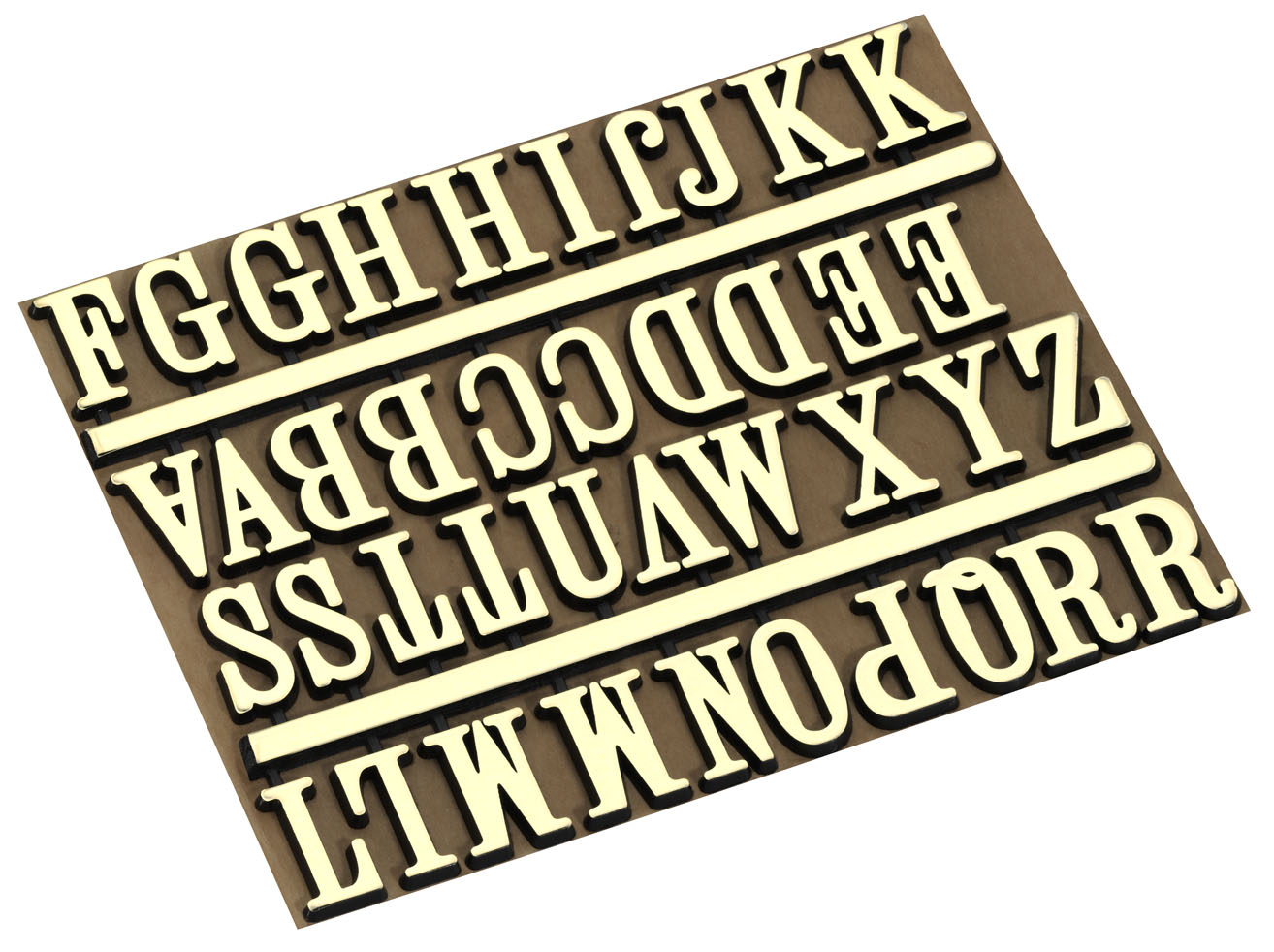 Letterset 18mm, A-Z Alfabet geel