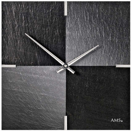 AMS quartz wall clock natural slate