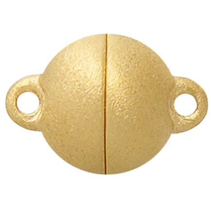 Magnetic clasp long ball 925/yellow matte Ø14.0mm
