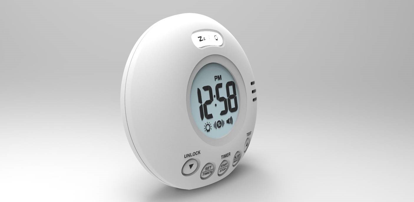 Alarm clock for deep sleeping people, extra loud, white