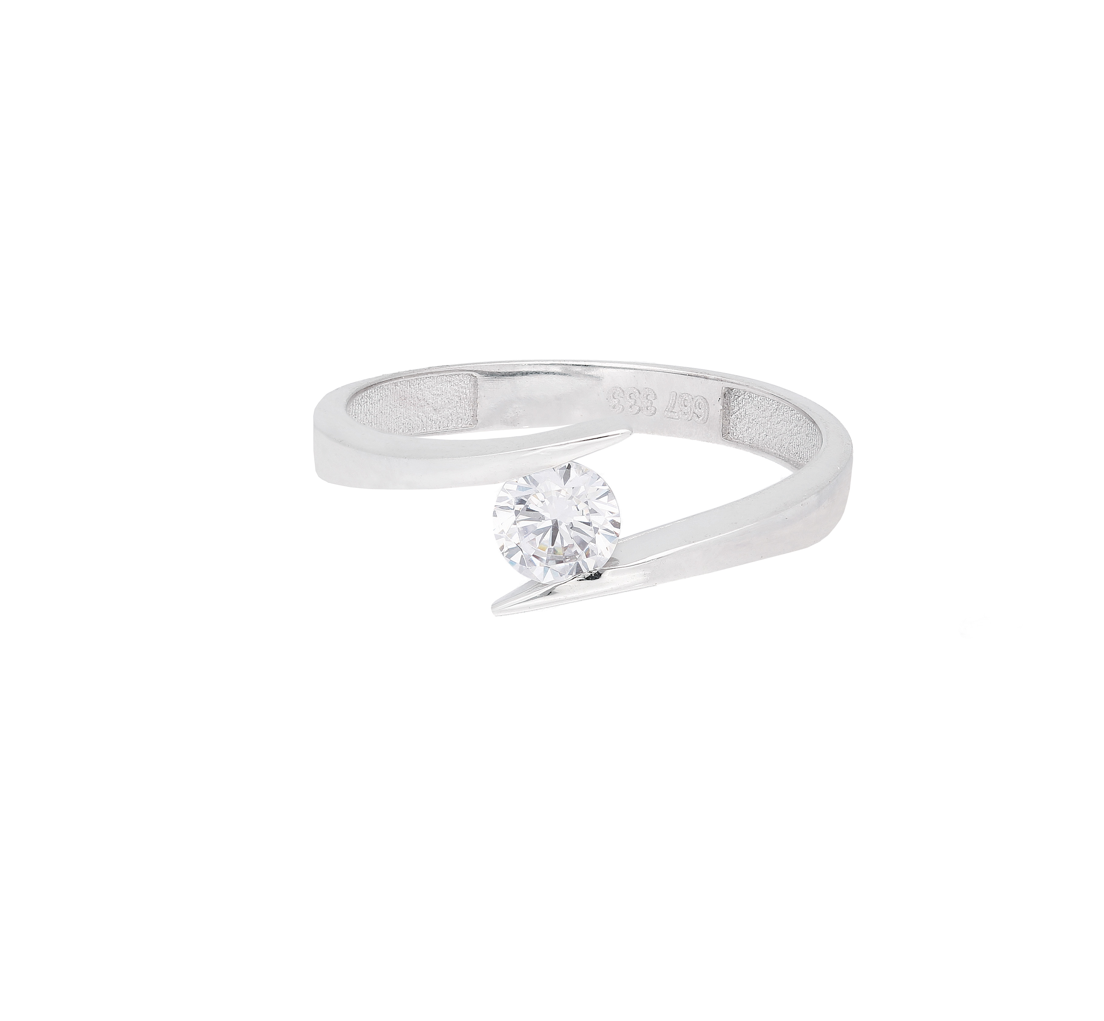 Solitär Ring 333/WG W 50 Zirkonia