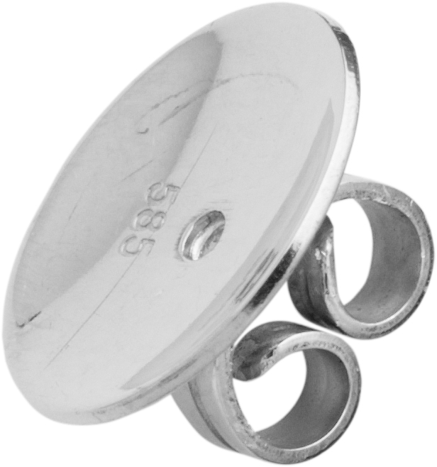 Ohrmutter Silber 925/- mit gewölbter Platte Ø 10,00mm