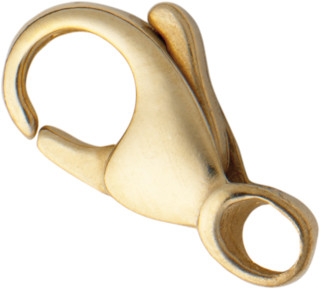 Carabiner curved gold 585/-Gg 11,00mm cast light