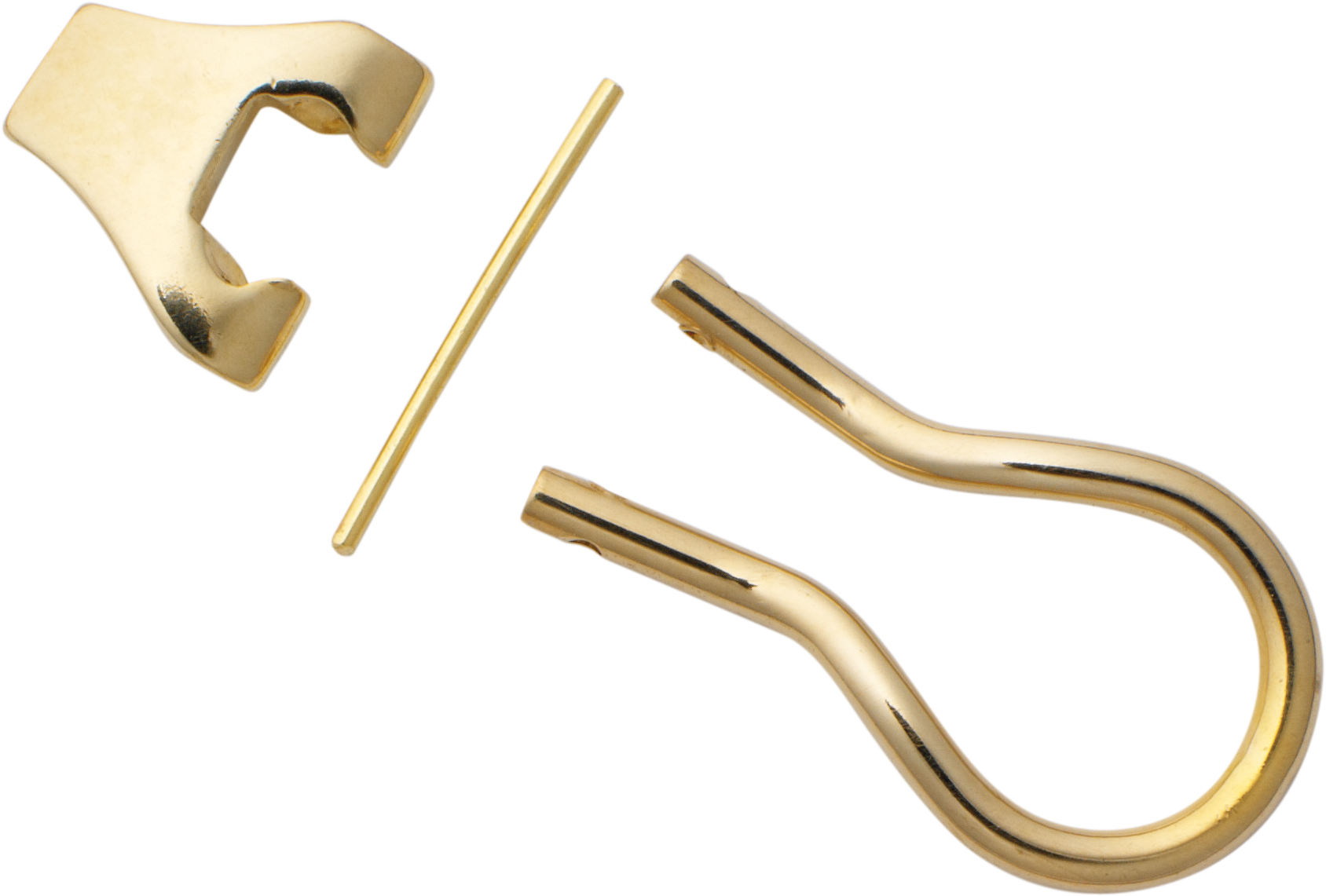 Klips-mechanika złoto  750/-żółte złoto z odlewanymi boczkami wysokość 6,50mm długość bigla 14,50mm