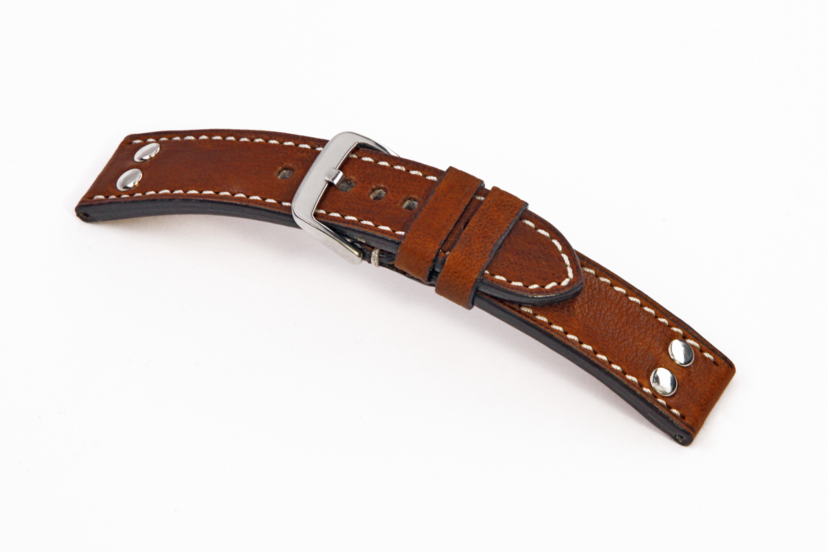 Leather strap Rockford 24 mm mahogany