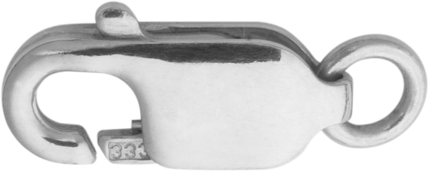 Karabiner flach Silber 925/- 10,00mm gestanzt mit Bindering Ø 4,00mm