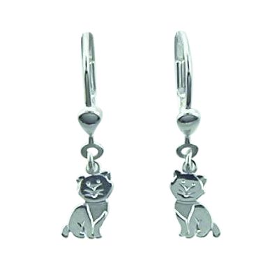 Dropped earrings with omega back 925/rh cat