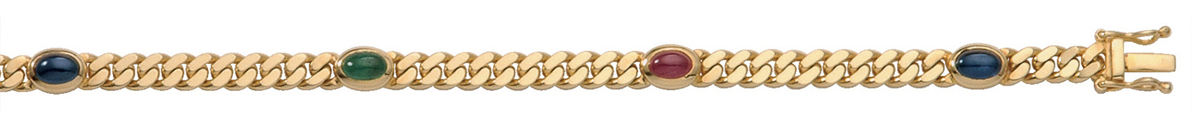 Armband Gold 585/GG, Rubin, Safir, Smaragd