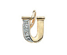 letter hanger goud 585/rh   U, diamant 0,02ct. wpi