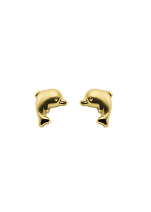Ear studs gold 333/GG, dolphin