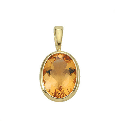 Charm for chain gold 585/GG, citrine