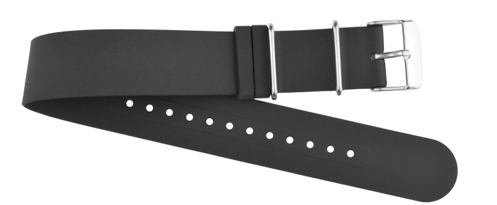 Nato silicone strap black 22mm