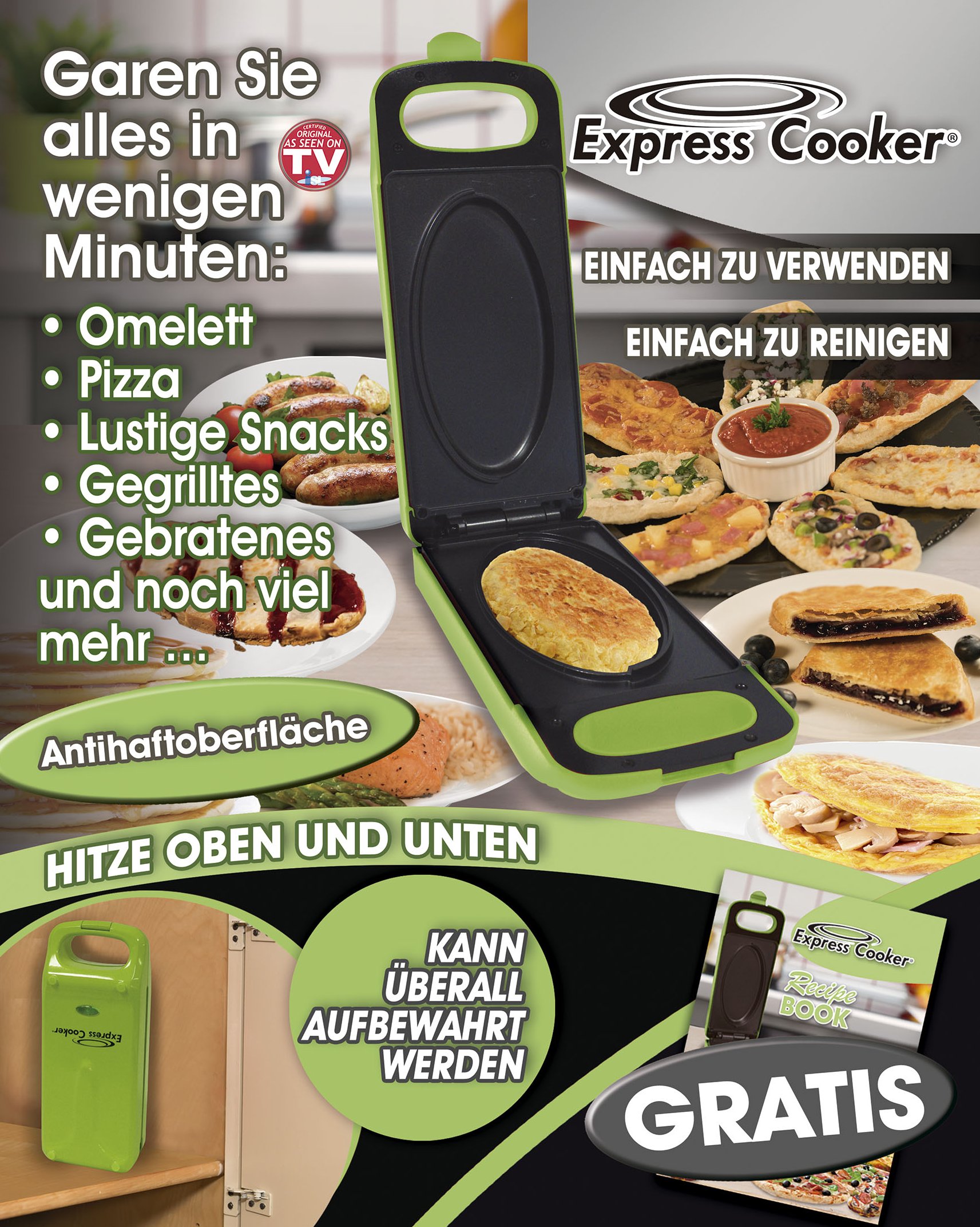 Express Cooker Multigrill für die Küche - Grün