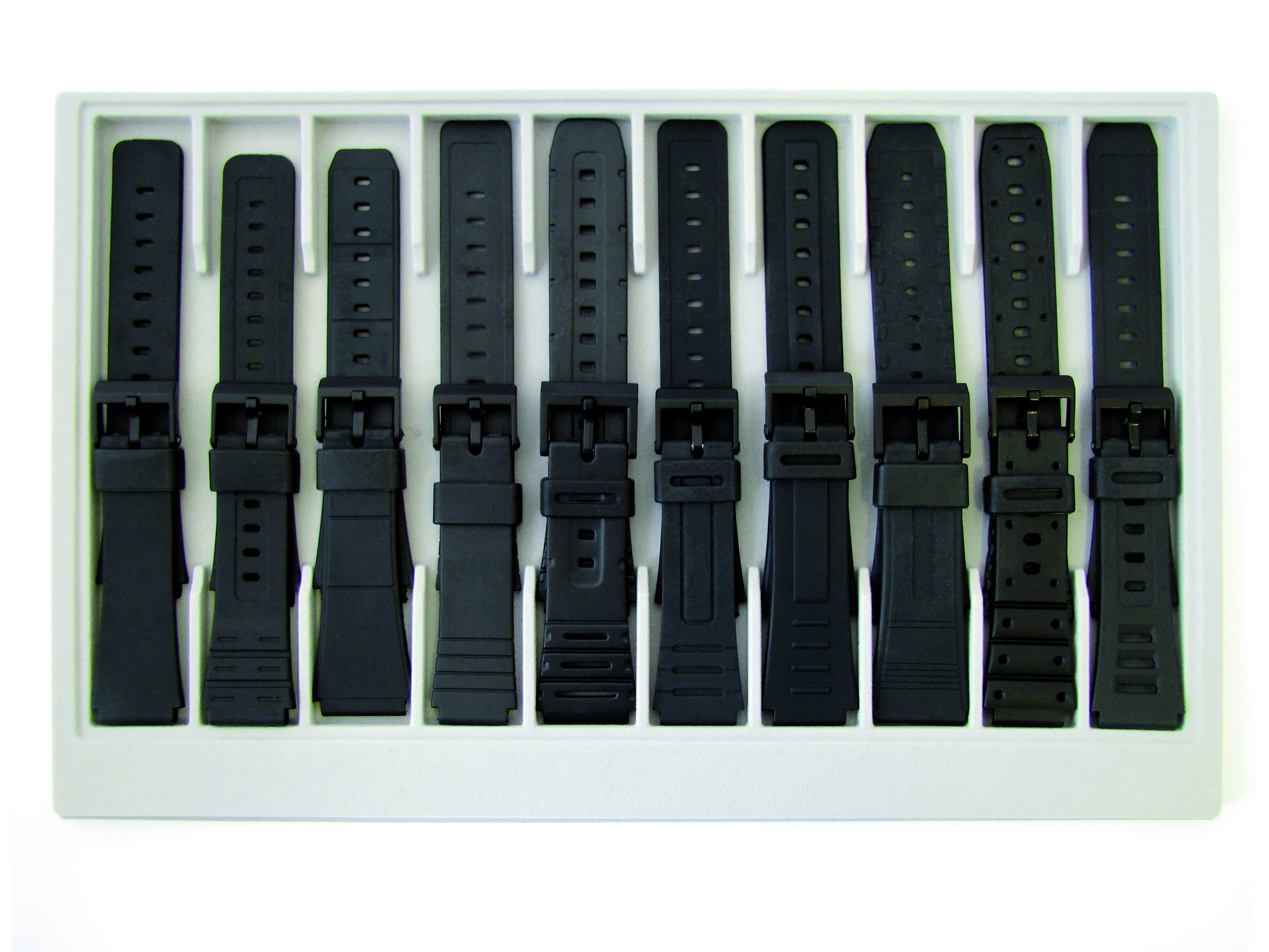 rubber armbanden-set 16-22mm zwart