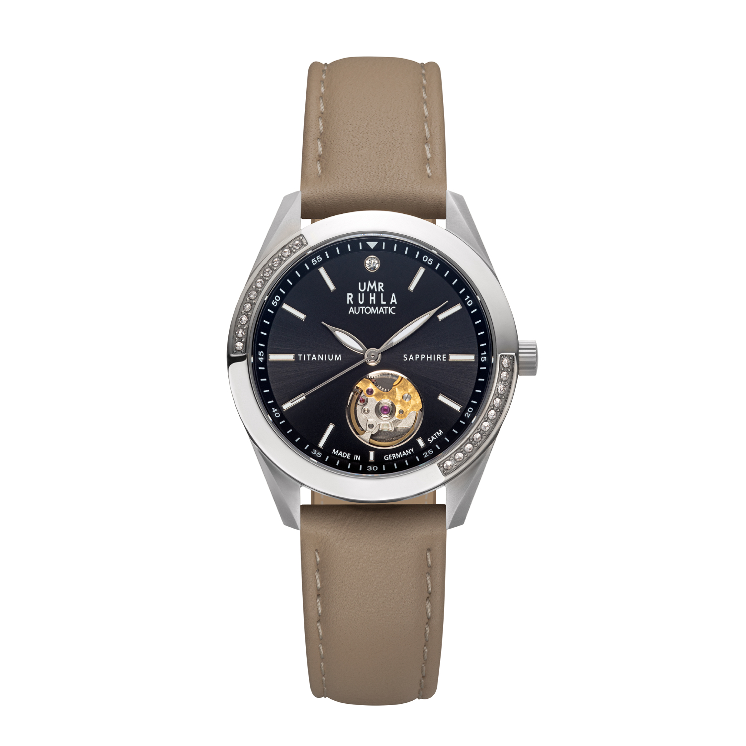 Uhren Manufaktur Ruhla - automatic wristwatch - brown leather strap