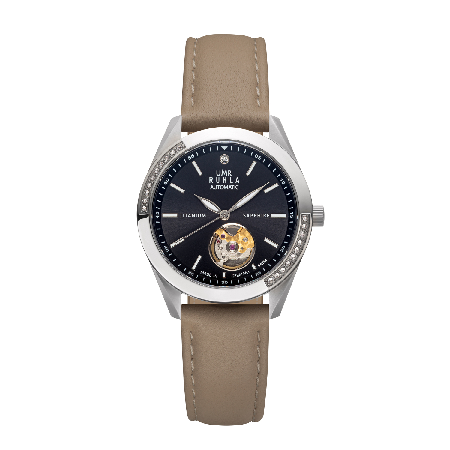 Uhren Manufaktur Ruhla - Automatik-Armbanduhr - Lederband braun