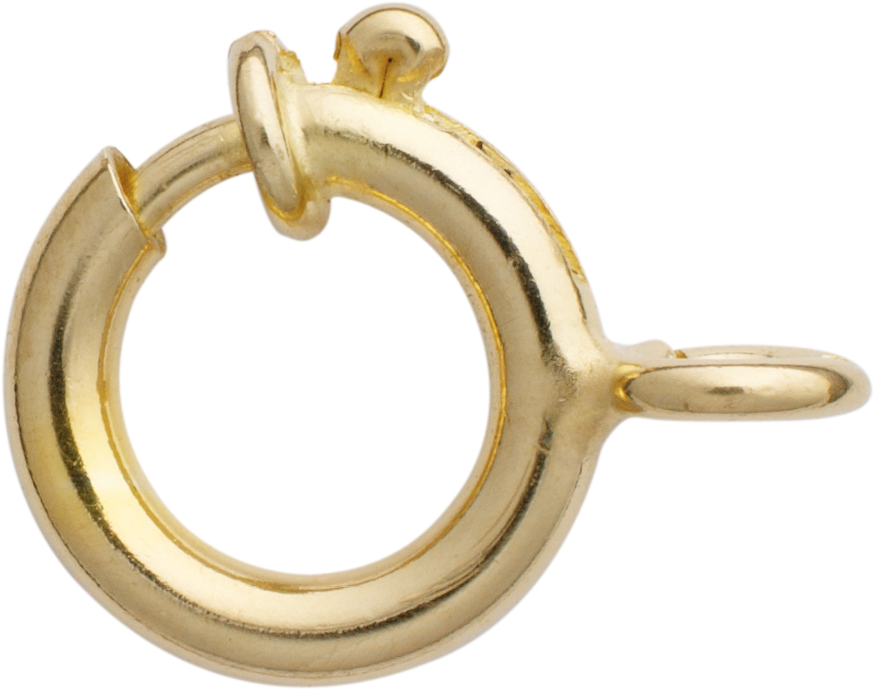 Spring ring gold 585/-Gg Ø 10,00mm with collar stable