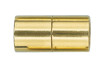 magneetsluiting meerrijig met strip zilver 925/- geel gepolijst, cilinder Ø 10,00mm lengte 20,00mm