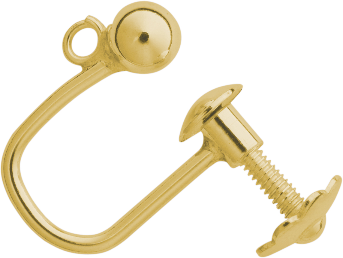 Clamp screw silver 925/- yellow with ball