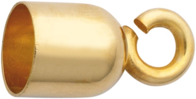_ Cap gold 585/-Gg inner Ø 4.00mm with small eye, open