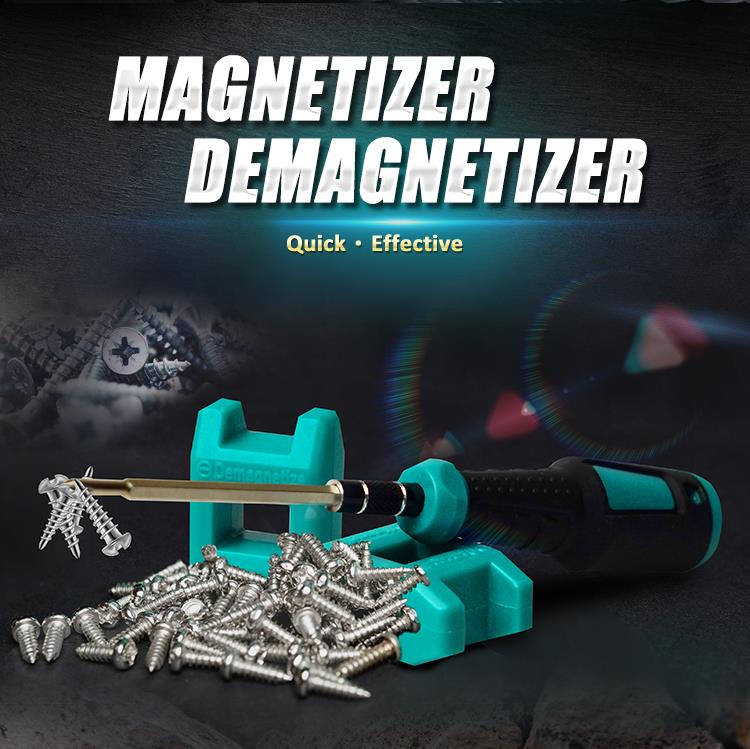 Tool set for model making - cutting, filing, screwing, picking up, magnetizing/demagnetizing