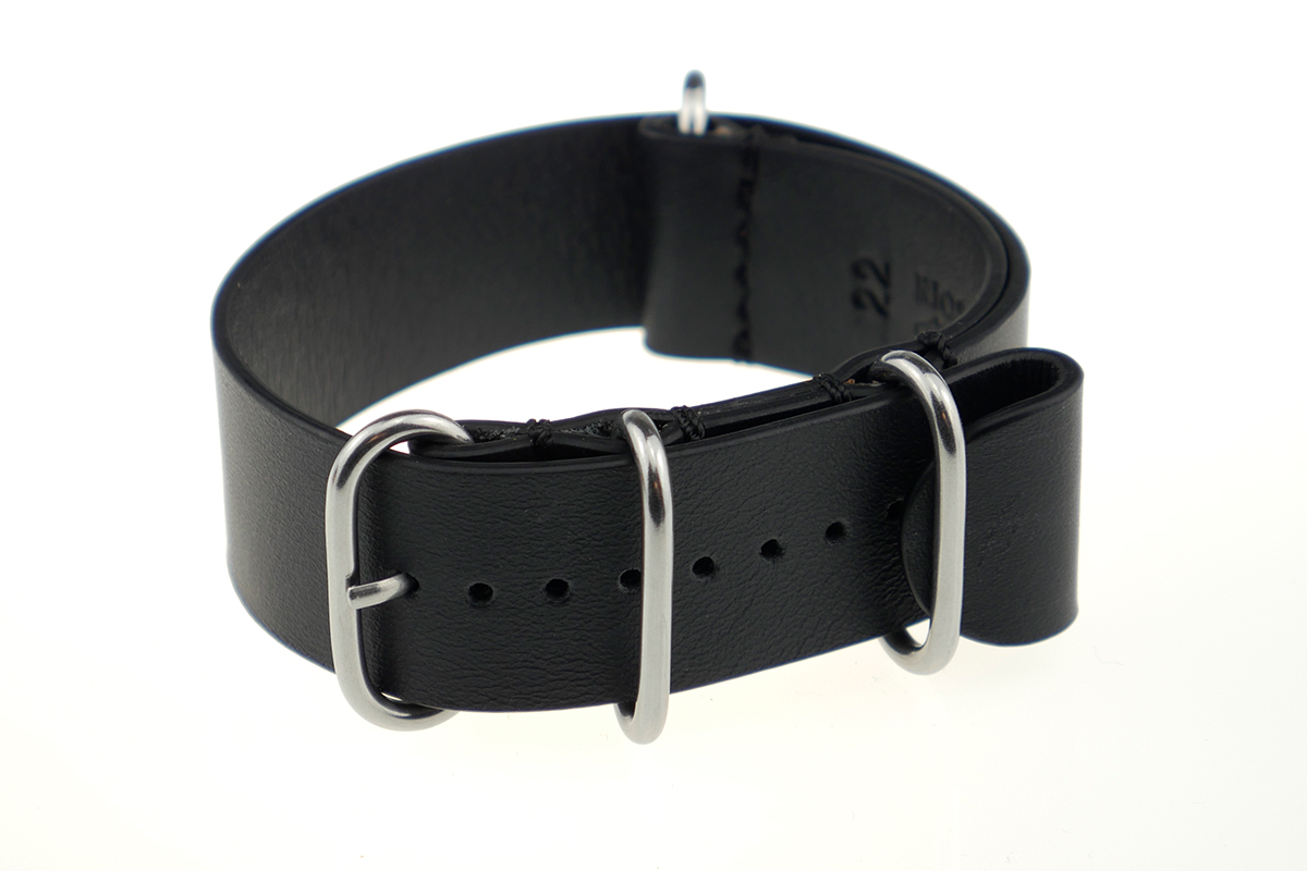 Eyelet watch strap Atlanta 18mm black