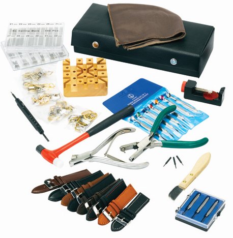 Tool set for changing belts - complete set for all types of belts