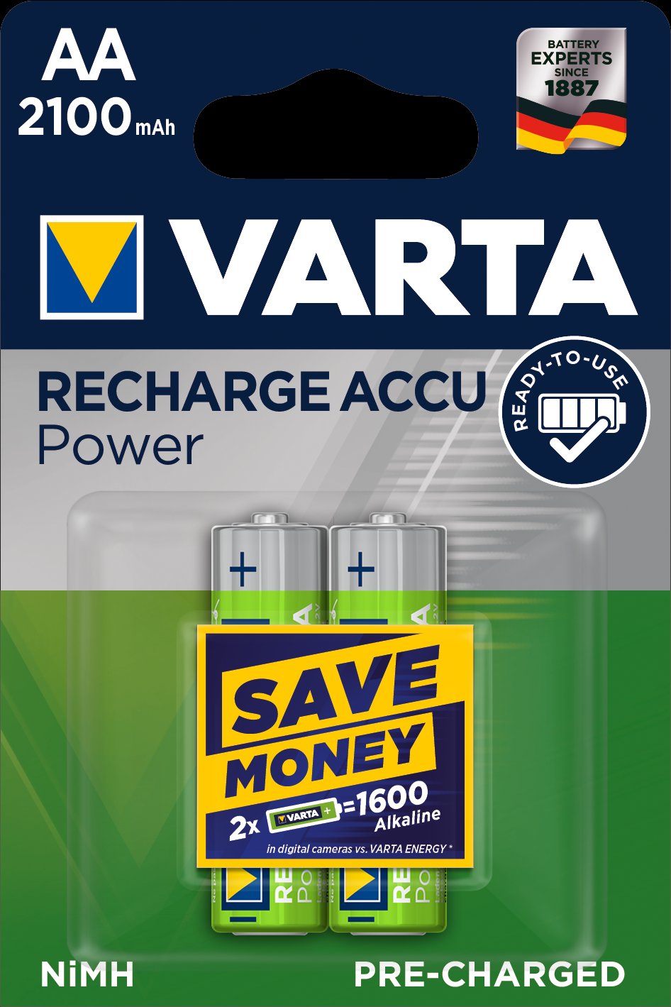 Varta AA/ Mignon Batterie Akku Power Recharge