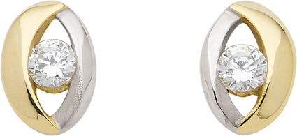 Ohrstecker Gold 333/GG/rh, Zirkonia
