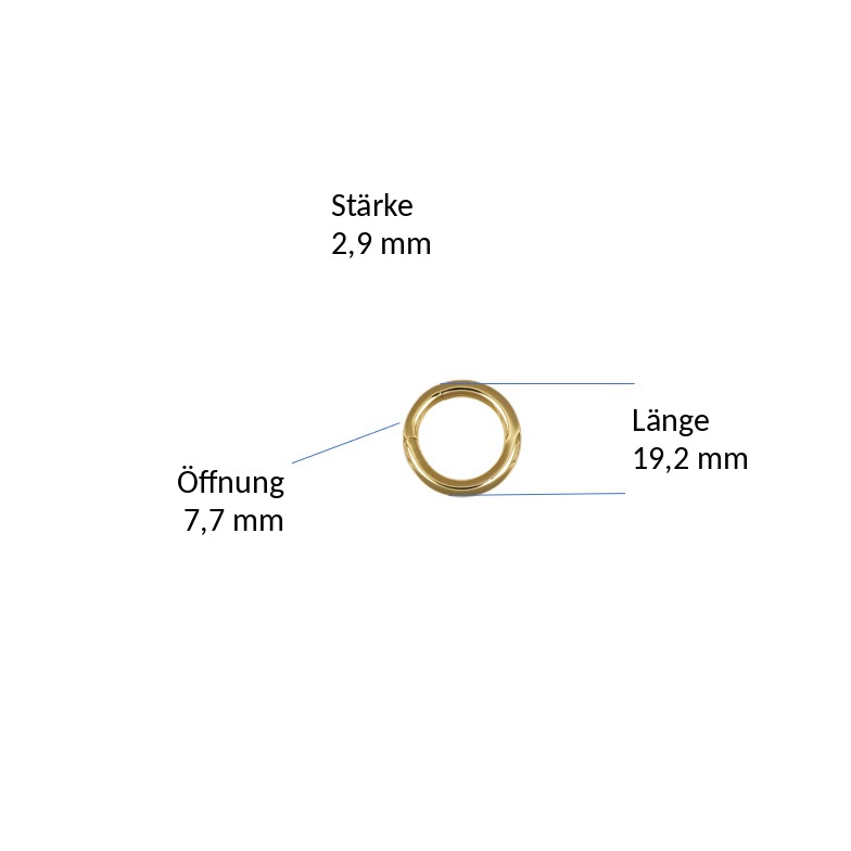 ketting-clip zilver 925/- geel, rond Ø 20mm