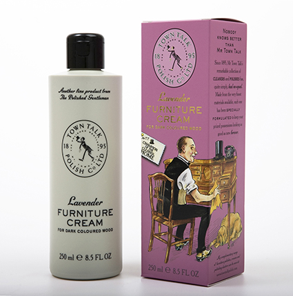 TOWN TALK Lavendel meubel verzorgende crème, voor donker hout, 225ml.