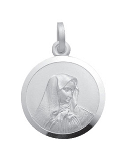 medaille zilver 925/- maagd Maria, rond