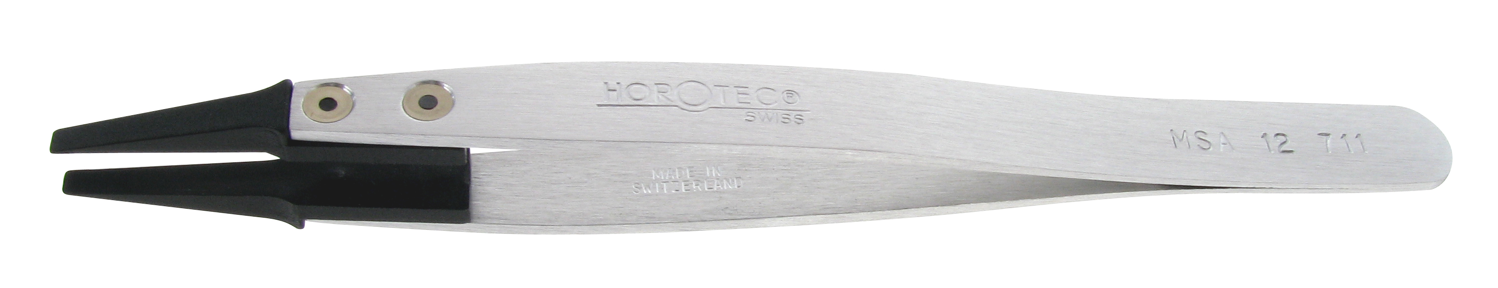 Aluminium forceps with carbon fibre tips, wide, Horotec
