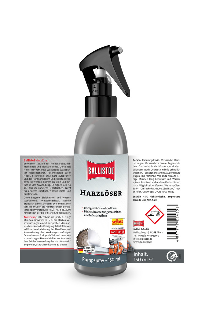 BALLISTOL Harzlöser, 150ml - löst eingebrannte Harzrückstände