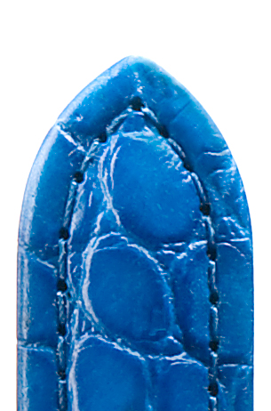 leren band Luxor waterproof 18mm midden blauw met kroko print