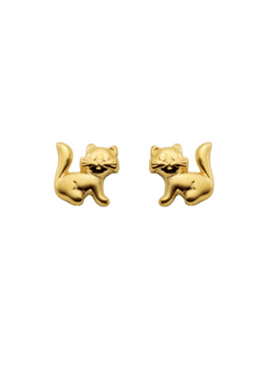 Ear studs gold 333/GG, cat
