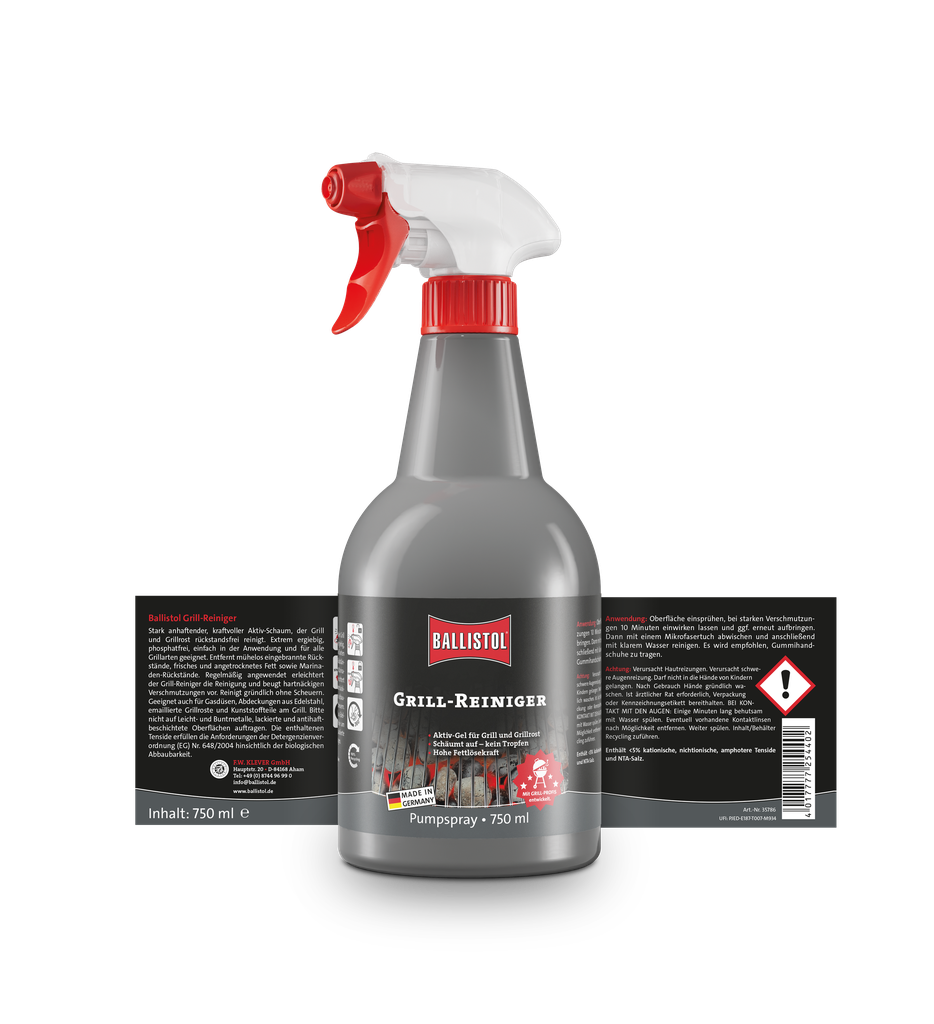 BALLISTOL Grill Cleaner, 750ml - removes burnt-in residues without leaving any excess dirt