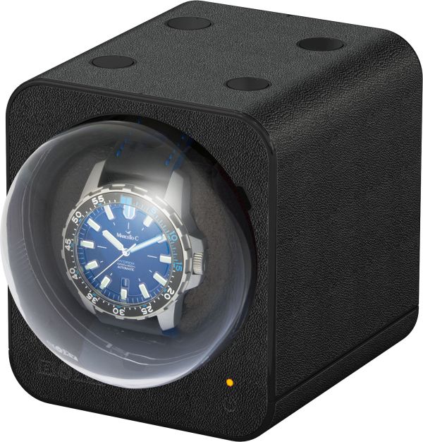 Watch winder Fancy Brick, leather look, black