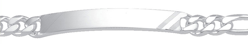 Id-Armband Silber 925/-, Figaro 19cm