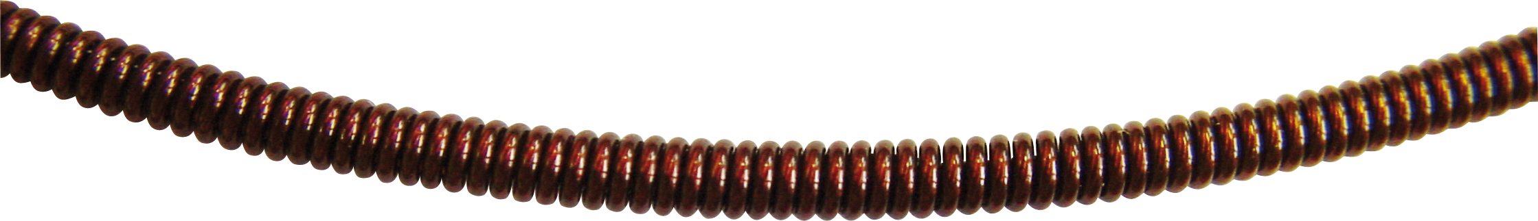 Łańcuch spirala z powlekanej tworzywem sztucznym stali nierdzewnej brązowa z zapięciem bagnetowym (srebro), Ø 2,80mm  długość 42,00cm