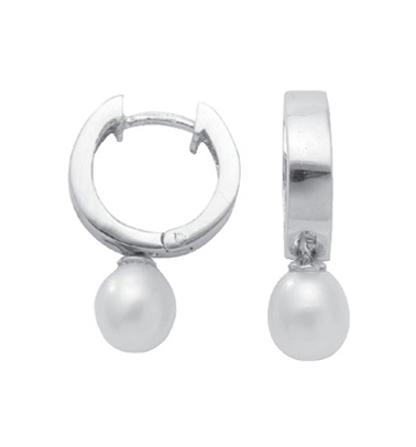 creolen 3 paar zilver 925/rh Ø 13,50mm, zoetwaterparel 3,60mm