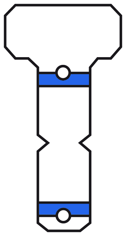 Ringetiketten Karton T-Form kurz 35 x 18 mm blau