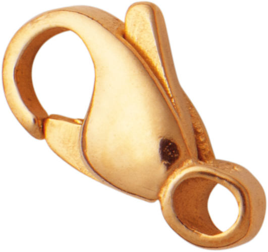 Carabiner curved gold 585/-Rg 13,00mm cast