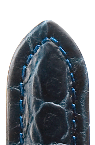 Lederband Luxor Waterproof 18mm dunkelblau mit Krokoprägung