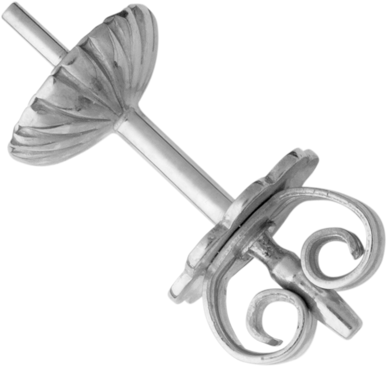 Barbell with pearl cup Ø 5.00mm ear stud with plate silver 925/-